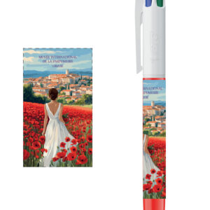 STYLO BIC 4 COULEURS COQUELICOT