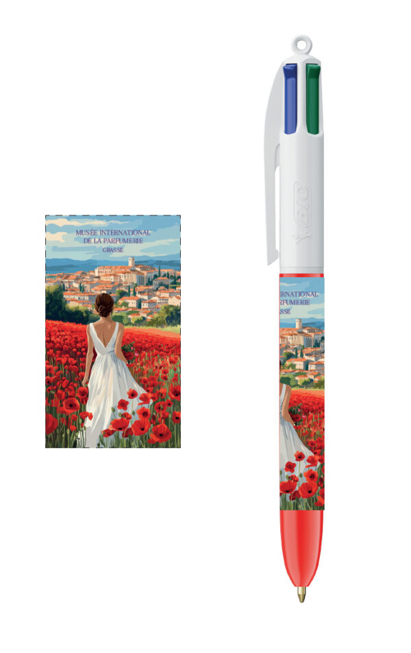STYLO BIC 4 COULEURS COQUELICOT