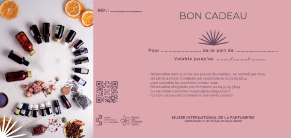 BON CADEAU - ATELIERS D'INITIATION A LA PARFUMERIE