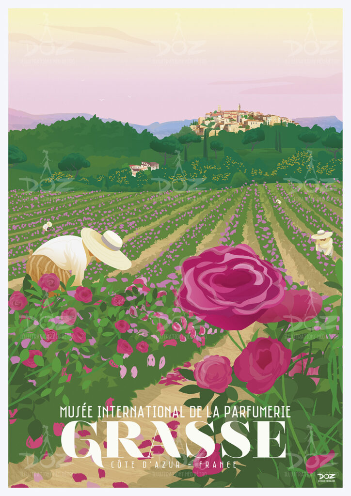 AFFICHE DOZ CUILLETTE DE LA ROSE 50X70